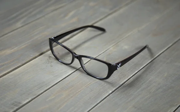 Eyeglasses Wood Background — Stock Photo, Image