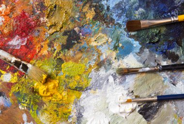 yağlı boya fırçaları arka plan