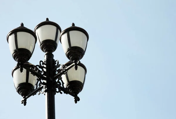 outdoor city lamp on sky