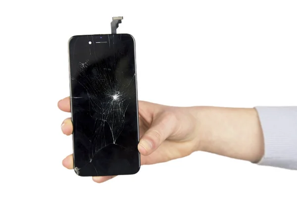 Cracked Screen Hand — Stock Photo, Image