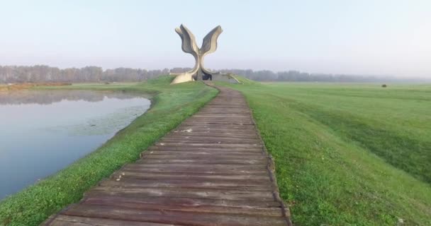 Jasenovac Kroasia November 2019 Tengah Tengah Bekas Kamp Konsentrasi Jasenovac — Stok Video