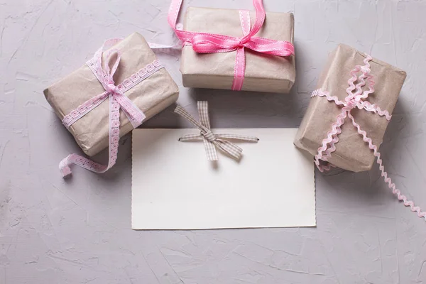 Gift boxes with presents — Stock Photo, Image