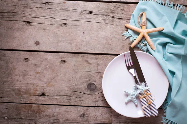 Marine theme table setting — Stock Photo, Image