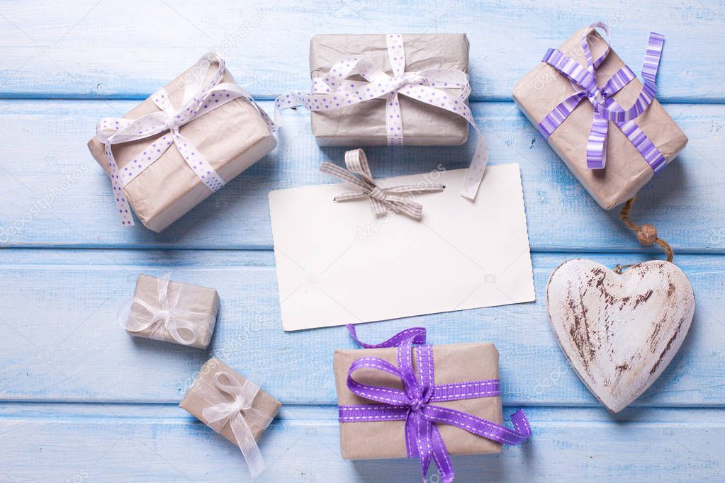 Festive gift boxes with presents 