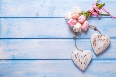 bahar beyaz ve pembe laleler