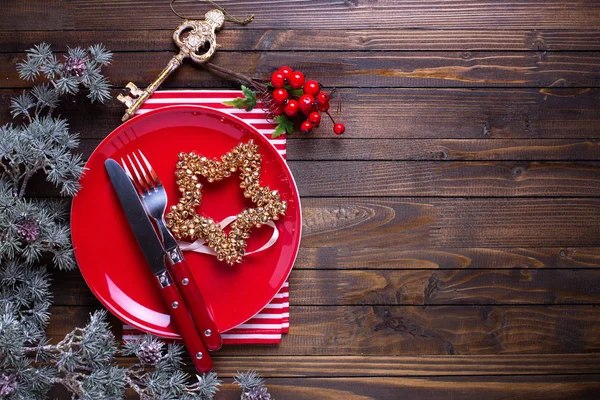 Weihnachtstisch gedeckt — Stockfoto