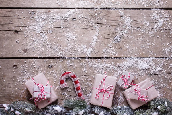 Decoração de Natal Fronteira de presentes — Fotografia de Stock