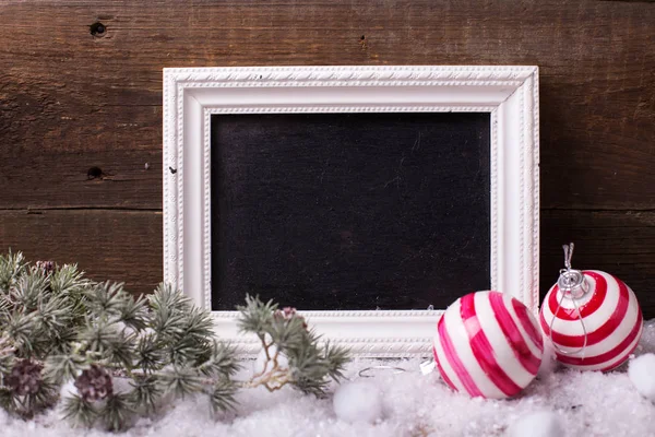 Kerst samenstelling met leeg schoolbord — Stockfoto