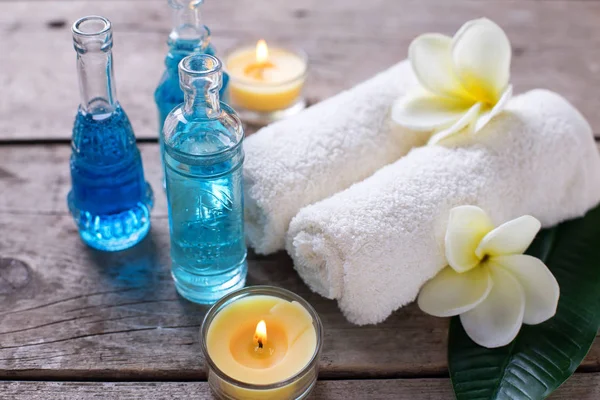 Spa or wellness setting in blue — Stock Photo, Image