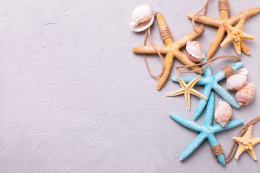 Arka plan ile deniz öğeleri