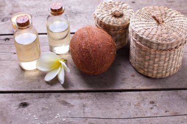 Antika ahşap arka plan Spa ayarı.