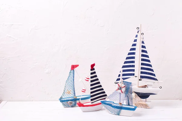 Decorative wooden boats — Stock Photo, Image