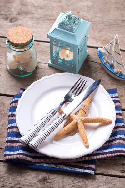 Cenário de mesa para o verão, tema do mar . — Fotografia de Stock