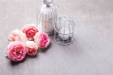 Kartpostal taze pembe çiçekli