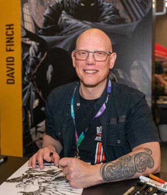 Köln, Almanya - 28 Haziran 2019: David Finch (* 1971, Kanadalı çizgi roman sanatçısı), Ccxp Köln 'de dört günlük hayran toplantısı