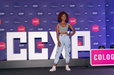Köln, Almanya - 28 Haziran 2019: Ashleigh Murray (* 1988, aktris, Riverdale), Ccxp Köln 'de dört günlük hayran toplantısı