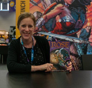 Köln, Almanya - 28 Haziran 2019: Meredith Finch (çizgi roman sanatçısı), Ccxp Köln 'de dört günlük hayran toplantısı