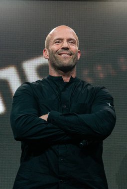 Köln, Almanya - 28 Haziran 2019: Jason Statham (* 1967, İngiliz aktör, film yapımcısı, dövüş sanatları ve eski dalgıç), Fast & Furious Hobbs & Shaw 'un Ccxp Köln' deki son film fragmanının dünya prömiyeri.