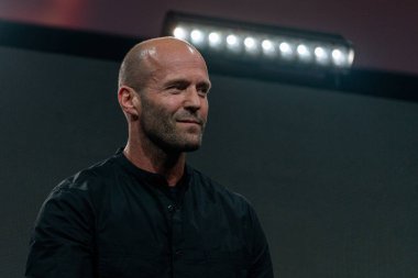 Köln, Almanya - 28 Haziran 2019: Jason Statham (* 1967, İngiliz aktör, film yapımcısı, dövüş sanatları ve eski dalgıç), Fast & Furious Hobbs & Shaw 'un Ccxp Köln' deki son film fragmanının dünya prömiyeri.