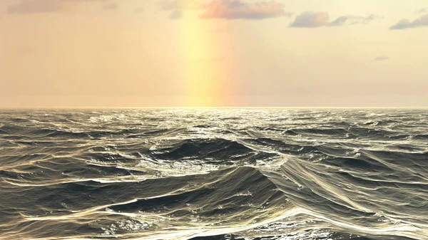 Arco Iris Sobre Mar Dinamarca — Foto de Stock