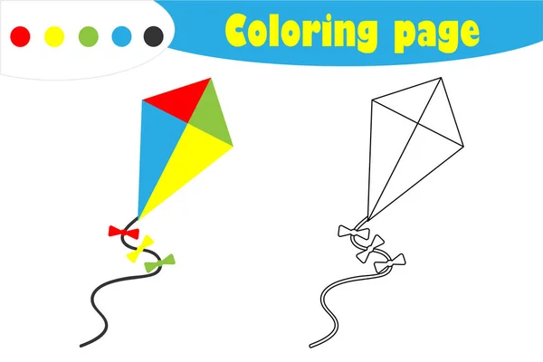 Cometa Estilo Dibujos Animados Página Para Colorear Juego Papel Educativo — Vector de stock