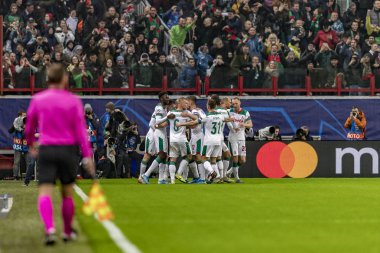 Moskova, Rusya -, 06.11.2019: Uefa Şampiyonlar Ligi maçı Rzd Arena, Lokomotiv (Moskova) Juventus (Torino))