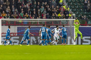 Moskova, Rusya -, 06.11.2019: Uefa Şampiyonlar Ligi maçı Rzd Arena, Lokomotiv (Moskova) Juventus (Torino))