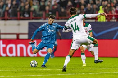 Moskova, Rusya -, 06.11.2019: Uefa Şampiyonlar Ligi maçı Rzd Arena, Lokomotiv (Moskova) Juventus (Torino))