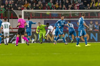 Moskova, Rusya -, 06.11.2019: Uefa Şampiyonlar Ligi maçı Rzd Arena, Lokomotiv (Moskova) Juventus (Torino))