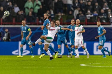 Moskova, Rusya -, 06.11.2019: Uefa Şampiyonlar Ligi maçı Rzd Arena, Lokomotiv (Moskova) Juventus (Torino))