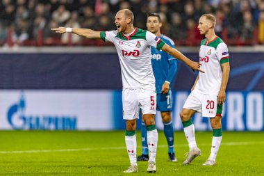Moskova, Rusya -, 06.11.2019: Uefa Şampiyonlar Ligi maçı Rzd Arena, Lokomotiv (Moskova) Juventus (Torino))