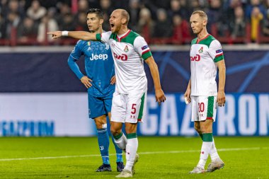 Moskova, Rusya -, 06.11.2019: Uefa Şampiyonlar Ligi maçı Rzd Arena, Lokomotiv (Moskova) Juventus (Torino))