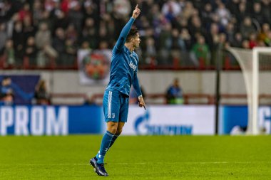 Moskova, Rusya -, 06.11.2019: Uefa Şampiyonlar Ligi maçı Rzd Arena, Lokomotiv (Moskova) Juventus (Torino))