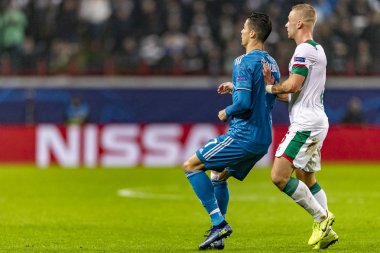 Moskova, Rusya -, 06.11.2019: Uefa Şampiyonlar Ligi maçı Rzd Arena, Lokomotiv (Moskova) Juventus (Torino))
