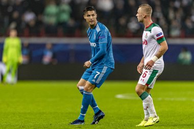 Moskova, Rusya -, 06.11.2019: Uefa Şampiyonlar Ligi maçı Rzd Arena, Lokomotiv (Moskova) Juventus (Torino))