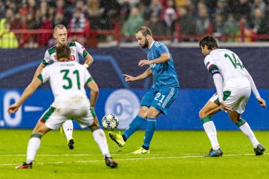 Moskova, Rusya -, 06.11.2019: Uefa Şampiyonlar Ligi maçı Rzd Arena, Lokomotiv (Moskova) Juventus (Torino))