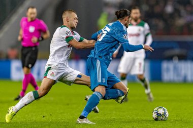 Moskova, Rusya -, 06.11.2019: Uefa Şampiyonlar Ligi maçı Rzd Arena, Lokomotiv (Moskova) Juventus (Torino))