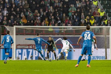 Moskova, Rusya -, 06.11.2019: Uefa Şampiyonlar Ligi maçı Rzd Arena, Lokomotiv (Moskova) Juventus (Torino))