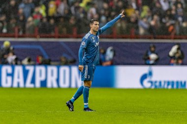 Moskova, Rusya -, 06.11.2019: Uefa Şampiyonlar Ligi maçı Rzd Arena, Lokomotiv (Moskova) Juventus (Torino))