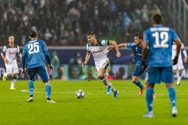 Moskova, Rusya -, 06.11.2019: Uefa Şampiyonlar Ligi maçı Rzd Arena, Lokomotiv (Moskova) Juventus (Torino))