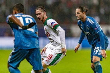 Moskova, Rusya -, 06.11.2019: Uefa Şampiyonlar Ligi maçı Rzd Arena, Lokomotiv (Moskova) Juventus (Torino))