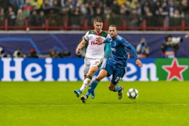 Moskova, Rusya -, 06.11.2019: Uefa Şampiyonlar Ligi maçı Rzd Arena, Lokomotiv (Moskova) Juventus (Torino))