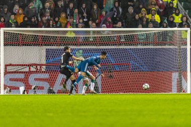 Moskova, Rusya -, 06.11.2019: Uefa Şampiyonlar Ligi maçı Rzd Arena, Lokomotiv (Moskova) Juventus (Torino))