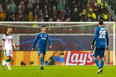 Moskova, Rusya -, 06.11.2019: Uefa Şampiyonlar Ligi maçı Rzd Arena, Lokomotiv (Moskova) Juventus (Torino))