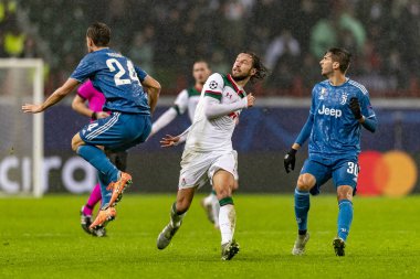 Moskova, Rusya -, 06.11.2019: Uefa Şampiyonlar Ligi maçı Rzd Arena, Lokomotiv (Moskova) Juventus (Torino))