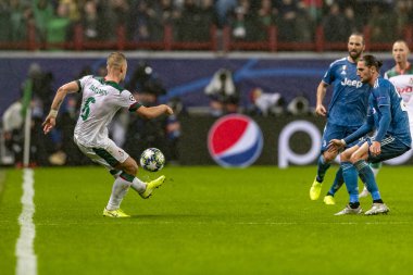 Moskova, Rusya -, 06.11.2019: Uefa Şampiyonlar Ligi maçı Rzd Arena, Lokomotiv (Moskova) Juventus (Torino))