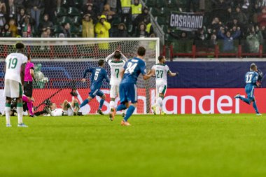 Moskova, Rusya -, 06.11.2019: Uefa Şampiyonlar Ligi maçı Rzd Arena, Lokomotiv (Moskova) Juventus (Torino))