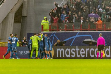 Moskova, Rusya -, 06.11.2019: Uefa Şampiyonlar Ligi maçı Rzd Arena, Lokomotiv (Moskova) Juventus (Torino))
