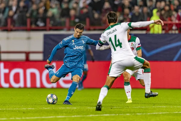 Moskova, Rusya -, 06.11.2019: Uefa Şampiyonlar Ligi maçı Rzd Arena, Lokomotiv (Moskova) Juventus (Torino))