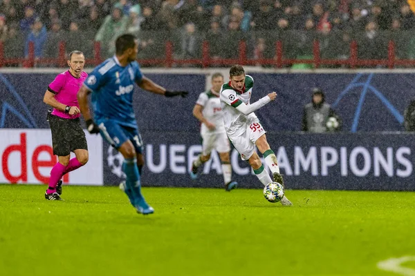 Moskova, Rusya -, 06.11.2019: Uefa Şampiyonlar Ligi maçı Rzd Arena, Lokomotiv (Moskova) Juventus (Torino))